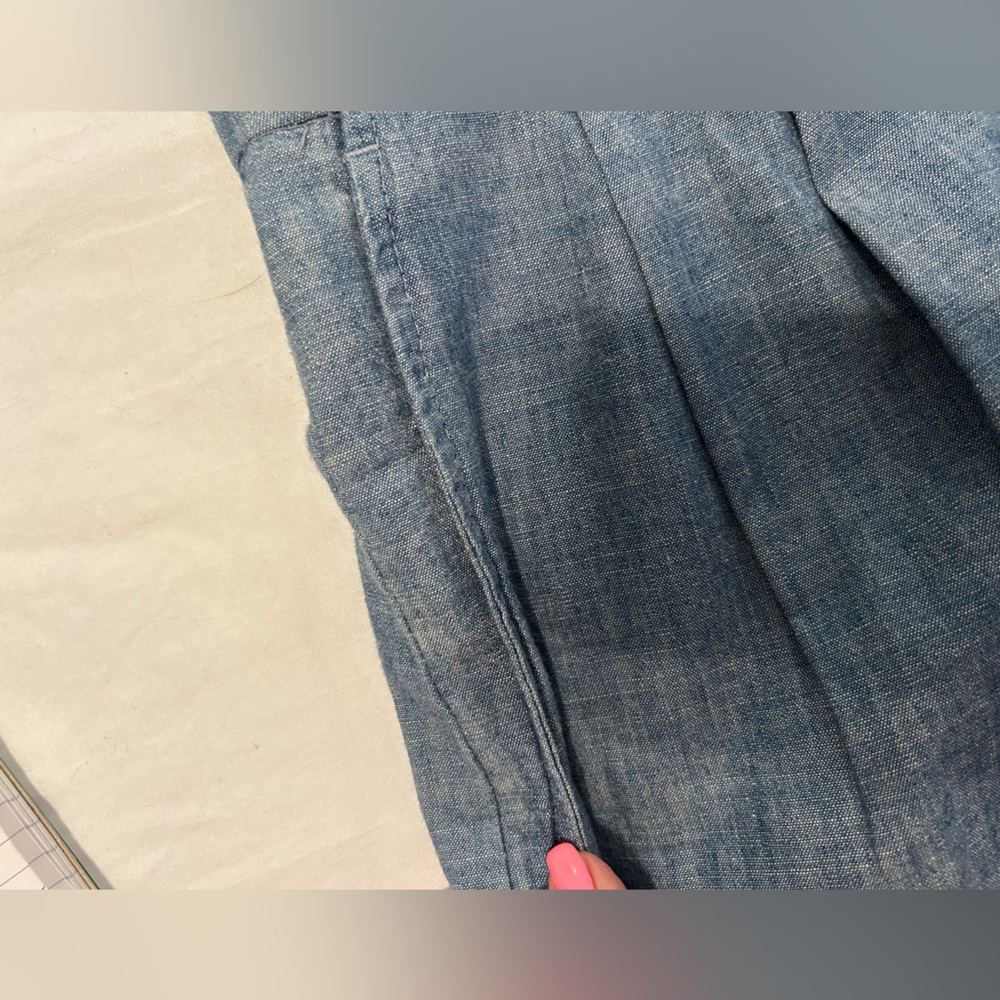 Ralph Lauren Pleated Chambray Wide Leg Pants - Picture 9 of 12